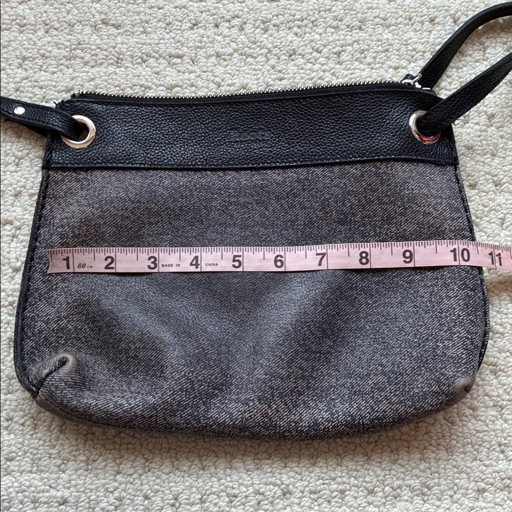 Roots Edie Black & Grey Leather Crossbody Bag Purse - Picture 10 of 12
